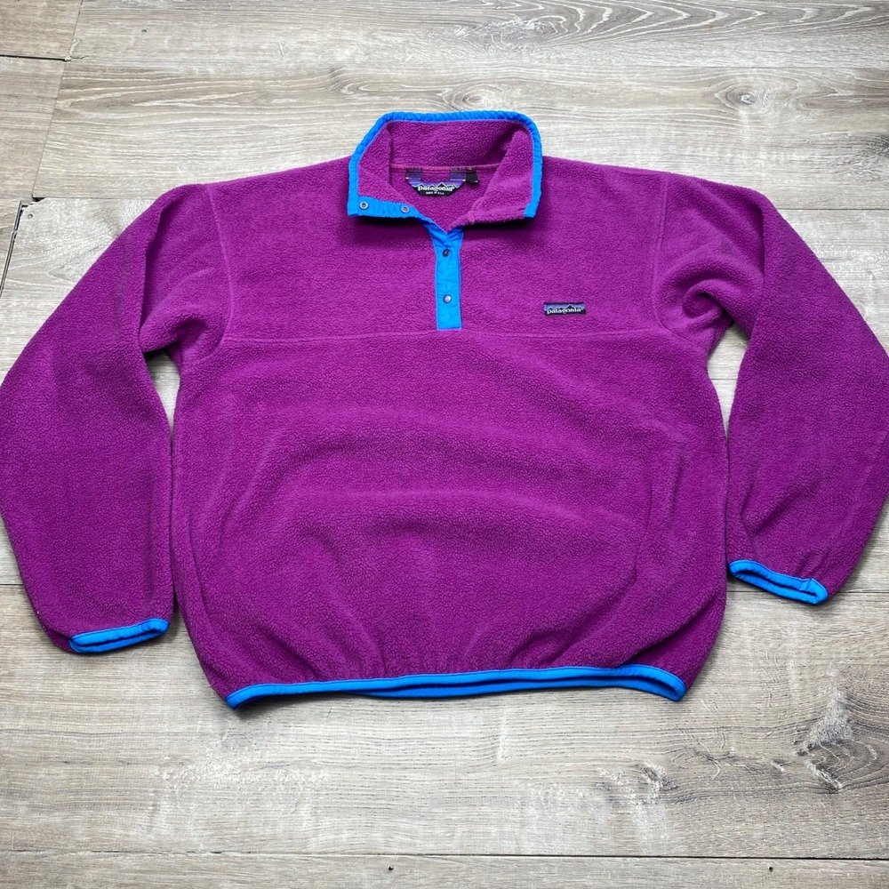 Patagonia Synchilla Snap-T Fleece Kids Size 11/12 Purple Blue Pullover‎ 25549
